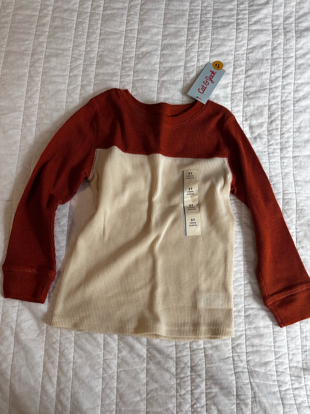 NWT Cat & Jack Waffle Long Sleeve Top